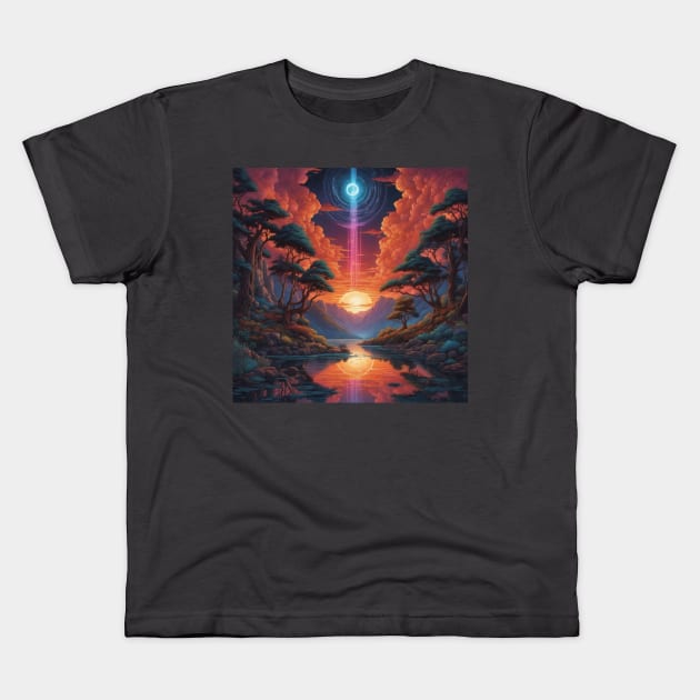 Skyward Dreams Kids T-Shirt by Loki's Magical Mischief